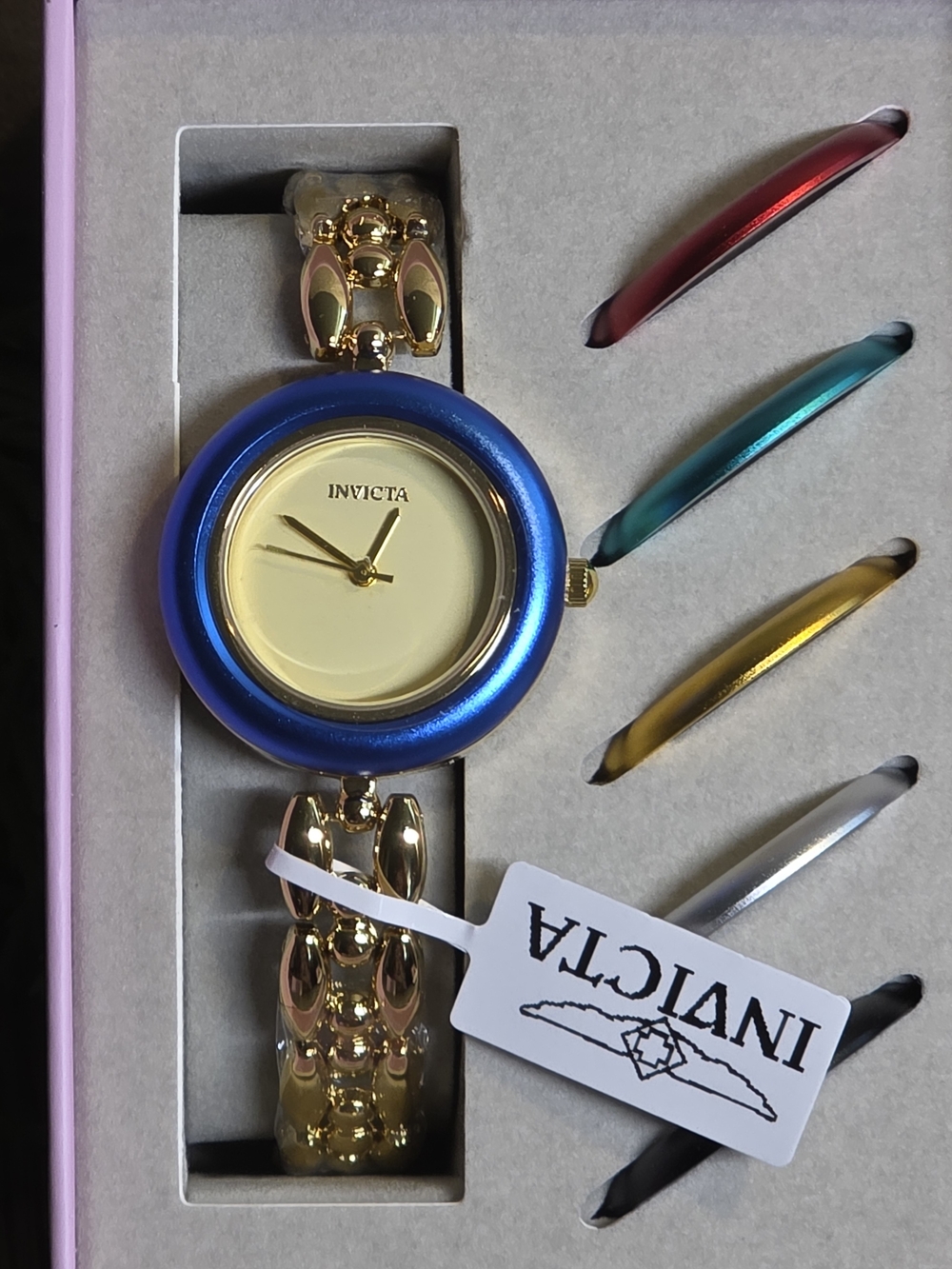 Invicta Angel Women's Watch - 33mm, Gold, Interchangeable Bezel
